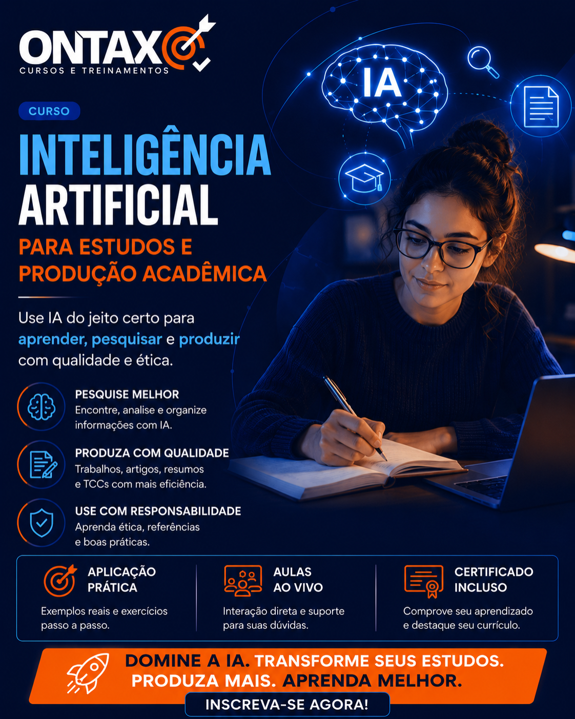 Capa do curso Inteligência Artificial para Estudos e Produção Acadêmica
